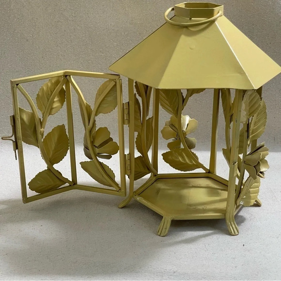 Pagoda Patio Deck Garden Candle Holder Lantern Flowers Roses In/outdoors metal - Picture 4 of 11